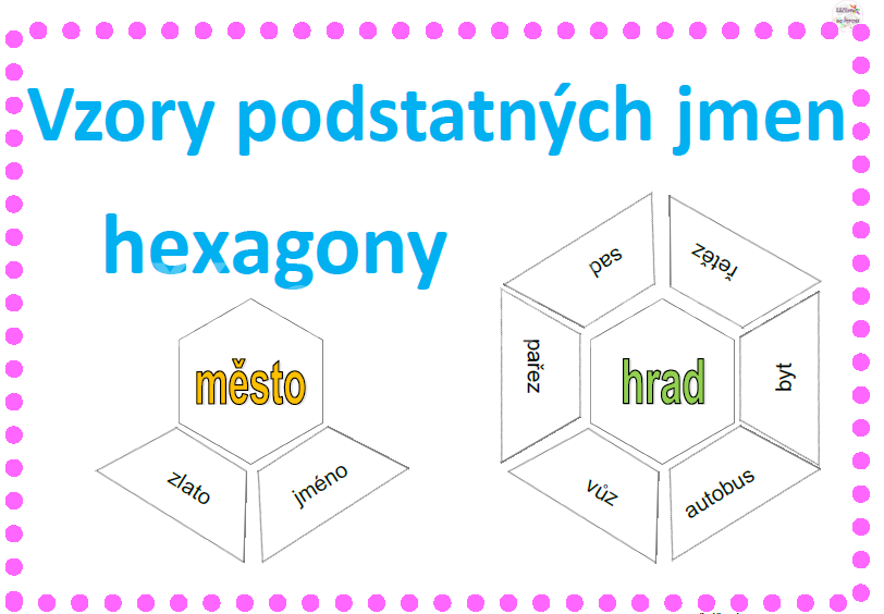 Vzory podstatných jmen - hexagon